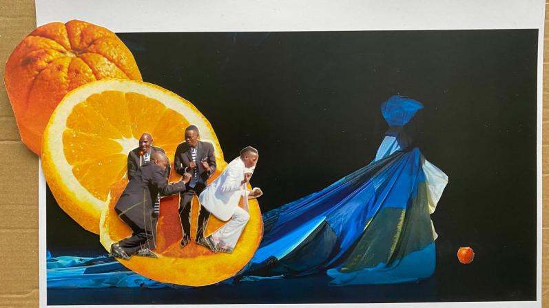 Collage de Robyn Orlin, Camille et Phuphumas